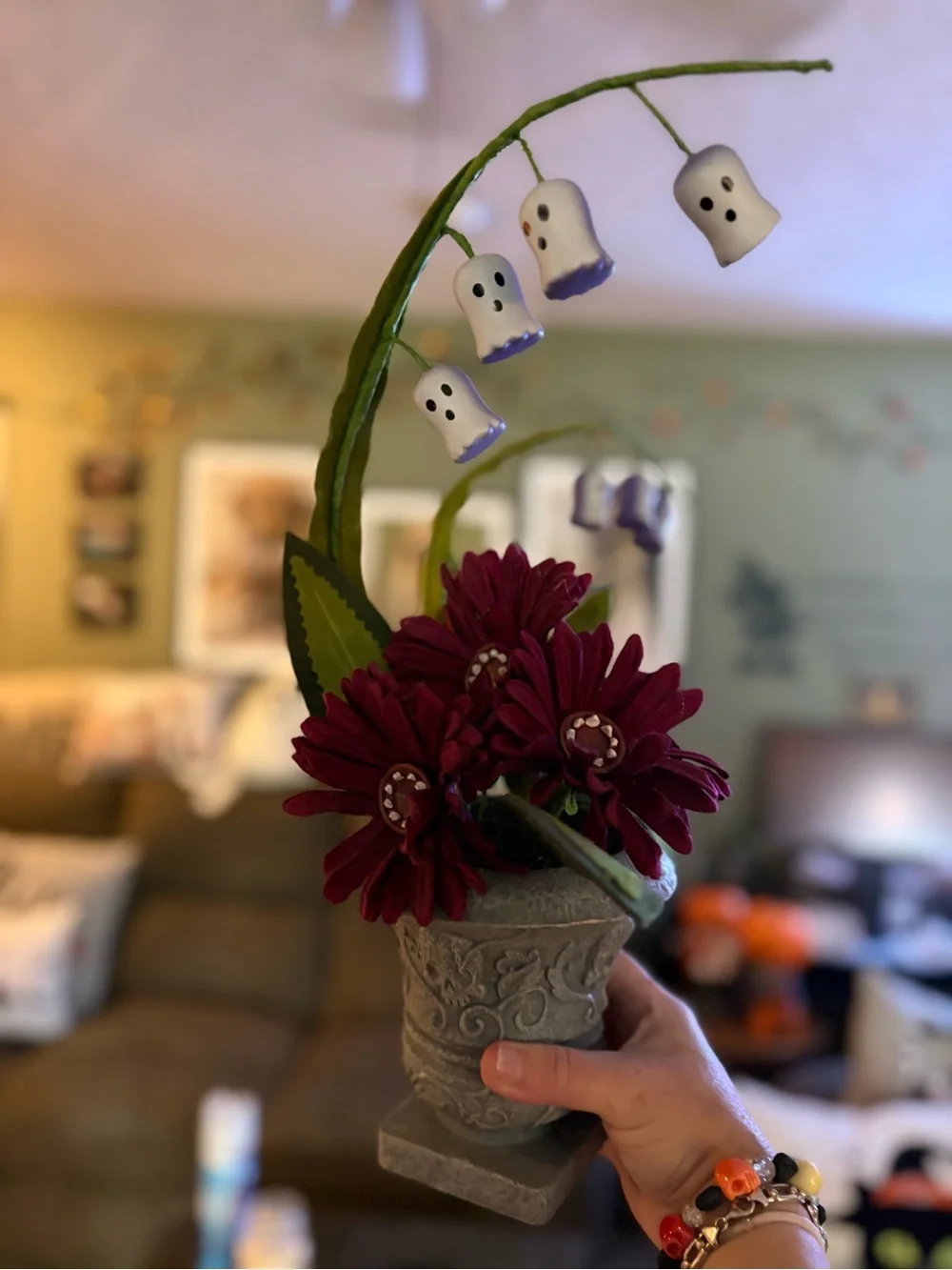 Hyde & EEK! Ghoulish Garden Boo Bells Halloween Artificial Plant RARE
